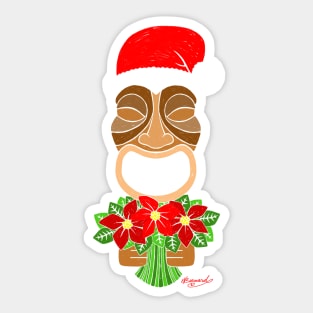 Poinsettia Tiki Sticker